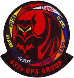 432d Operations Group Gaggle
Established as 432d Operations Group and activated on 31 May 1991. Inactivated on 1 Oct 1994. Reactivated on 1 May 2007.
