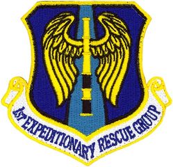 1st Expeditionary Rescue Group
Constituted as 1 Emergency Rescue Squadron on 25 Nov 1943.  Activated on 1 Dec 1943.  Inactivated on 4 Jun 1946.  Redesignated as1 Rescue Squadron on 26 Sep 1946.  Activated on 1 Nov 1946.  Redesignated as: 1 Air Rescue Squadron on 20 Aug 1950; 1 Air Rescue Group on 14 Nov 1952.  Inactivated on 8 Dec 1956.  Redesignated as 1 Rescue Group on 31 Mar 1995.  Activated on 14 Jun 1995.  Inactivated on 30 Sep 1997.  Redesignated as 1 Expeditionary Rescue Group, converted to provisional status, and assigned to Air Combat Command to activate or inactivate at any time on or after 9 Jun 2015.
Emblem approved on 23 Jan 1951.


