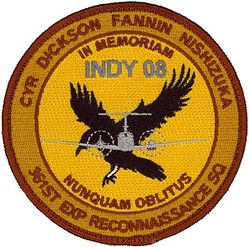 361st Expeditionary Reconnaissance Squadron In Memoriam INDY 08
Memorial to the crew of the 361st ERS MC-12 lost on 27 Apr 2013 w/ loss of all four crew:
Capt. Brandon L. Cyr, Woodbridge, VA
Capt. Reid K. Nishizuka, Kailua, HI
Staff Sgt. Richard A. Dickson, Rancho Cordova, CA
Staff Sgt. Daniel N. Fannin, Morehead, KY
Keywords: desert