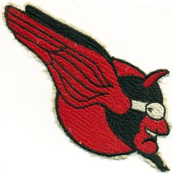 Bombing Squadron FIVE (VB-5)
Established as Bombing Squadron FIVE (VB-5) on 1 May 1943. Redesignated Bombing Squadron ONE (VB-1) on 15 July 1943. Disestalished on 25 Oct 1945.

Insignia approved by CNO on 24 Oct 1945. 

Deployments.
8 Jan 1938-6 Mar 1938, CV-5 USS Yorktown, Yorktown Air Group, Northrop BT-1
16 Jan 1939-Mar 1938, CV-5 USS Yorktown, Yorktown Air Group, Northrop BT-1	
20 Apr 1939-May 1939, CV-5 USS Yorktown, Yorktown Air Group, Northrop BT-1
Jul 1940 -? 1940, CV-5 USS Yorktown, Yorktown Air Group, Curtiss SBC-3 Helldiver, Northrop BT-1	
20 Apr 1941-May 1941, CV-5 USS Yorktown, Yorktown Air Group, Curtiss SBC-3 Helldiver, Northrop BT-1
23 May 1941-11 Jun 1941, CV-4 USS Ranger, Yorktown Air Group, Curtiss SBC-3 Helldiver, Northrop BT-1
29 Jun 1941 - 2 Dec 1941, CV-5 USS Yorktown, Yorktown Air Group, Curtiss SBC-3 Helldiver
16 Dec 1941-20 Dec 1941, CV-5 USS Yorktown, Yorktown Air Group, Curtiss SBC-3 Helldiver
6 Jan 1942-6 Feb 1942, CV-5 USS Yorktown, Yorktown Air Group, Curtiss SBC-3 Helldiver
16 Feb 1942-27 May 1942, CV-5 USS Yorktown, Yorktown Air Group, Curtiss SBC-3 Helldiver
30 May 1942-7 June 1942, CV-5 USS Yorktown, Yorktown Air Group, Curtiss SBC-3 Helldiver

