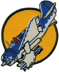 BOMBING SQUADRON 80 (VB-80)
Established as Bombing Squadron EIGHTY (VB-80) on 1 Feb 1944 at NAS Wildwood, NJ. Disestablished on 16 Sep 1946. 

Insignia approved by CNO on 8 Aug 1944. US made, schiffli embroidery on twill

Deployments.
26 Jun 1944 - 23 Jul 1944, CV-14 USS Ticonderoga, CVG-80, Curtiss SB2C-4 Helldiver
30 Aug 1944 - 4 Sep 1944, CV-14 USS Ticonderoga, CVG-80, Curtiss SB2C-4 Helldiver
18 Oct 1944 - 26 Jan 1945, CV-14 USS Ticonderoga, CVG-80, Curtiss SB2C-4 Helldiver 
26 Jan 1945 - 3 Mar 1945, CV-19 USS Hancock, CVG-80, Curtiss SB2C-4 Helldiver 
5 Mar 1945 – 1945, CVE-12 USS Copahee, CVG-80, Curtiss SB2C-4 Helldiver
Sep 1945 - 10 Sep 1945, CV-21 USS Boxer, CVG-80, Curtiss SB2C-4 Helldiver



