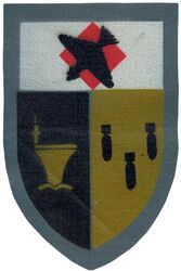 BOMBING SQUADRON 82 (VB-82)
Established as Bombing Squadron EIGHTY TWO (VB-82) on 1 Apr 1944. Redesignated Attack Squadron SEVENTEEN A (VA-17A) on 15 Nov 1946. Redesignated Attack Squadron ONE HUNDRED SEVENTY FOUR (VA-174) on 11 Aug 1948. Disestablished on 25 Jan 1950. The first squadron to be assigned the VA-174 designation.

First insignia not approved, US made, painted on canvas. 

Deployments.
29 Jan 1945-17 Jun 1945, CV 20 USS Bennington, CVG-82, Curtiss SB2C-4E Helldiver, Pacific
22 Oct 1946-21 Dec 1946, CV-15 USS Randolph, CVG-82, Curtiss SB2C-5 Helldiver, Med

Stations. NAS Wildwood, NJ, 1 Apr 1944; NAAS Oceana, VA, 15 Jun 1944; NAS Norfolk, East Field, VA, 17 Sep 1944; NAS Quonset Point, RI, 13 Nov 1944; NAS Kahului, TH, 8 Jan 1945; NAS Alameda, CA, 9 Jul 1945; NAS Quonset Point, RI, 1 Feb 1946.

