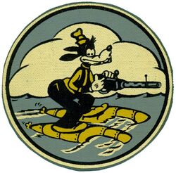 Composite Squadron 63 (VC-63)
Established as Composite Squadron SIXTY THREE (VC-63) on 20 May 1943. Disestablished on 23 Oct 1945. 

Insignia approved by CNO on 24 Nov 1944. US made, painted on canvas.

Deployments.
3 Jan 1944-18 May 1944, CVE-62 USS Natoma Bay, General Motors FM-2 Wildcat, Grumman TBM-3 Avenger
15 Jun 1945-7 Sep 1945, CVE-71 USS Kitkun Bay, General Motors FM-2 Wildcat, Grumman TBM-3 Avenger

