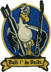 Composite Squadron 66 (VC-66)
Established as Composite Squadron SIXTY SIX (VC-66) on 21 Jun 1943. disestablished on 12 Oct 1945. 

Insignia approved by CNO on 21 Dec 1943.US made, schiffli embroidery
Deployments.
Jan 1944 - 3 Mar 1944, CVE-16 USS Nassau, General Motors FM-2 Wildcat, Grumman TBM-3 Avenger
30 Mar 1944 - 25 Apr 1944, CVE-18 USS Althama, General Motors FM-2 Wildcat, Grumman TBM-3 Avenger
15 Sep 1944 - 12 Oct 1944, CVE-70 USS Fanshaw Bay, General Motors FM-2 Wildcat, Grumman TBM-3 Avenger 
18 Oct 1944 - 29 Oct 1944, CVE-70 USS Fanshaw Bay, General Motors FM-2 Wildcat, Grumman TBM-3 Avenger
24 Aug 1945 - 30 Sep 1945, CVE-57 USS Anzio, General Motors FM-2 Wildcat, Grumman TBF-1C Avenger
