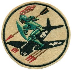 Fighter Squadron 151 (VF-151)
Established as Fighter Squadron ONE HUNDRED FIFTY ONE (VF-151) on 12 Feb 1945. Disestablished on 6 Oct 1945.

Insignia approval date unknown. US made, schiffli embroidery on wool.


