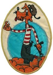 Fighter Squadron 16 (VF-16)
Established as Fighter Squadron SIXTEEN (VF-16) on 16 Nov 1942. Disestablished on 6 Nov 1945.

Insignia approved by CNO on 16 Oct 1944. US made, chain stitched on material.

Deployments. 
11 May 1942-8 Jun 1943, CV-16 USS Lexington, CVG-16, Grumman F4F-4 Wildcat
4 Jul 1943-9 Aug 1943, CV-16 USS Lexington, CVG-16, Grumman F6F-3 Hellcat
11 Sep 1943-9 Dec 1943, CV-16 USS Lexington, CVG-16, Grumman F6F-3 Hellcat
3 Mar 1944-9 Jul 1944, CV-16 USS Lexington, CVG-16, Grumman F6F-3 Hellcat
10 Jul 1945-15 Oct 1945, CV-15 USS Randolph, CVG-16, Grumman F6F-3/3N Hellcat

