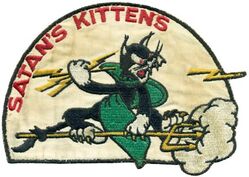 Fighter Squadron 191 (VF-191)
Established as Fighter Squadron NINETEEN (VF-19) "Satan’s Kittens" at NAS Los Alamitos on 15 Aug 1943. Redesignated Fighter Squadron NINETEEN A(VF-19A) on 15 Nov 1946, Fighter Squadron ONE HUNDRED NINTY ONE (VF-191) on 24 Aug 1948. Disestablished on 1 Mar 1978.  

Insignia approved by CNO in 1943.

Deployments: VF-191
11 Jan 1950-13 Jun 1950, CV-21 USS Boxer, CVG-19, Grumman F8F-2 Bearcat
9 Nov 1950-29 May 1951, CV-37 USS Princeton, CVG-19, Grumman F9F-2 Panther
21 Mar 1952-3 Nov 1952, CV-37 USS Princeton, CVG-19, Grumman F9F-2 Panther
14 Sep 1953-22 Apr 1954, CVA-34 USS Oriskany, CVG-19, Grumman F9F-6 Panther
2 Mar 1955-21 Sep 1955, CVA-34 USS Oriskany, CVG-19, Grumman F9F-6 Panther
9 Mar 1957-25 Aug 1957, CVA-10 USS Yorktown, CVG-19, North American FJ-3 Fury
1 Nov 1958-18 Jun 1959, CVA-31 USS B. H. Richard, CVG-19, Grumman F11F-1 Tiger
21 Nov 1959-14 May 1960, CVA-31 USS B. H. Richard, CVG-19, Grumman F11F-1 Tiger
26 Apr 1961-13 Dec 1961, CVA-31 USS B. H. Richard, CVG-19, Vought F8U-1 Crusader
12 Jul 1962-11 Feb 1963, CVA-31 USS B. H. Richard, CVG-19, Vought F-8A Crusader
28 Jan 1964-21 Nov 1964, CVA-31 USS B. H. Richard, CVW-19, Vought F-8E Crusader
21 Apr 1965-13 Jan 1966, CVA-31 USS B. H. Richard, CVW-19, Vought F-8E Crusader
15 Oct 1966-29 May 1967, CVA-14 USS Ticonderoga, CVW-19, Vought F-8E Crusader 
28 Dec 1967-17 Aug 1968, CVA-14 USS Ticonderoga, CVW-19, Vought F-8E Crusader
14 Apr 1969-17 Nov 1969, CVA-34 USS Oriskany, CVW-19, Vought F-8J Crusader
14 May 1970-10 Dec 1970, CVA-34 USS Oriskany, CVW-19, Vought F-8J Crusader
14 May 1971-18 Dec 1971, CVA-34 USS Oriskany, CVW-19, Vought F-8J Crusader
5 Jun 1972-30 Mar 1973, CVA-34 USS Oriskany, CVW-19, Vought F-8J Crusader 
18 Oct 1973-5 Jun 1974, CVA-34 USS Oriskany, CVW-19, 	Vought F-8J Crusader
16 Sep 1975-3 Mar 1976, CVA-34 USS Oriskany, CVW-19, Vought F-8J Crusader
15 Feb 1977-5 Oct 1977, CVA-43 USS Coral Sea, CVW-15, McDonnell Douglas F-4J Phantom II
24 Jul 1987-5 Aug 1987, CVN-65 USS Enterprise, CVW-10, Grumman F-14A Tomcat


