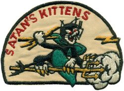 Fighter Squadron 191 (VF-191)
Established as Fighter Squadron NINETEEN (VF-19) "Satan’s Kittens" at NAS Los Alamitos on 15 Aug 1943. Redesignated Fighter Squadron NINETEEN A(VF-19A) on 15 Nov 1946, Fighter Squadron ONE HUNDRED NINTY ONE (VF-191) on 24 Aug 1948. Disestablished on 1 Mar 1978.  

Insignia approved by CNO in 1943.

Deployments: VF-191
11 Jan 1950-13 Jun 1950, CV-21 USS Boxer, CVG-19, Grumman F8F-2 Bearcat
9 Nov 1950-29 May 1951, CV-37 USS Princeton, CVG-19, Grumman F9F-2 Panther
21 Mar 1952-3 Nov 1952, CV-37 USS Princeton, CVG-19, Grumman F9F-2 Panther
14 Sep 1953-22 Apr 1954, CVA-34 USS Oriskany, CVG-19, Grumman F9F-6 Panther
2 Mar 1955-21 Sep 1955, CVA-34 USS Oriskany, CVG-19, Grumman F9F-6 Panther
9 Mar 1957-25 Aug 1957, CVA-10 USS Yorktown, CVG-19, North American FJ-3 Fury
1 Nov 1958-18 Jun 1959, CVA-31 USS B. H. Richard, CVG-19, Grumman F11F-1 Tiger
21 Nov 1959-14 May 1960, CVA-31 USS B. H. Richard, CVG-19, Grumman F11F-1 Tiger
26 Apr 1961-13 Dec 1961, CVA-31 USS B. H. Richard, CVG-19, Vought F8U-1 Crusader
12 Jul 1962-11 Feb 1963, CVA-31 USS B. H. Richard, CVG-19, Vought F-8A Crusader
28 Jan 1964-21 Nov 1964, CVA-31 USS B. H. Richard, CVW-19, Vought F-8E Crusader
21 Apr 1965-13 Jan 1966, CVA-31 USS B. H. Richard, CVW-19, Vought F-8E Crusader
15 Oct 1966-29 May 1967, CVA-14 USS Ticonderoga, CVW-19, Vought F-8E Crusader 
28 Dec 1967-17 Aug 1968, CVA-14 USS Ticonderoga, CVW-19, Vought F-8E Crusader
14 Apr 1969-17 Nov 1969, CVA-34 USS Oriskany, CVW-19, Vought F-8J Crusader
14 May 1970-10 Dec 1970, CVA-34 USS Oriskany, CVW-19, Vought F-8J Crusader
14 May 1971-18 Dec 1971, CVA-34 USS Oriskany, CVW-19, Vought F-8J Crusader
5 Jun 1972-30 Mar 1973, CVA-34 USS Oriskany, CVW-19, Vought F-8J Crusader 
18 Oct 1973-5 Jun 1974, CVA-34 USS Oriskany, CVW-19, 	Vought F-8J Crusader
16 Sep 1975-3 Mar 1976, CVA-34 USS Oriskany, CVW-19, Vought F-8J Crusader
15 Feb 1977-5 Oct 1977, CVA-43 USS Coral Sea, CVW-15, McDonnell Douglas F-4J Phantom II
24 Jul 1987-5 Aug 1987, CVN-65 USS Enterprise, CVW-10, Grumman F-14A Tomcat


