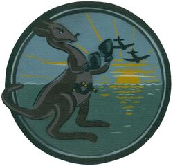 Fighter Squadron 83 (VF-83)
Established as Fighter Squadron EIGHTY THREE (VF-83) on 1 May 1944. Disestablished on 24 Sep 1945.

Insignia approved by CNO on 10 Aug 1944. US made, silkscreen on canvas. 

10 Mar 1945-14 Sep 1945, CV-9 USS Essex, CVG-83, Grumman F6F-5/5N/5P Hellcat

