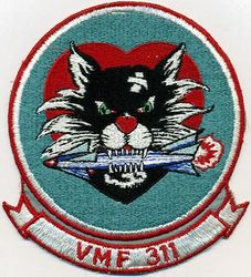 Marine Fighter Squadron 311 (VMF-311)
Established as Marine Fighter Squadron 311 (VMF-311) "Hells Bells" on 1 Dec 1942. Redesignated as Marine Attack Squadron 311 (VMA-311) on 7 Jun 1957-.

Lockheed TO-1 Shooting Star, 1949
Grumman F-9F-2 Panther, 1949-1958

US made, fully embroidered

