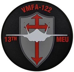 Marine Fighter Attack Squadron 122 (VMFA-122) 13th Marine Expeditionary Unit F-35
Established as Marine Fighting Squadron 122 (VMF-122) on 1 Mar 1942. Deactivated between Jul-Oct 1946. Reactivated in Nov 1947. Redesignated Marine Fighter Attack Squadron (All-Weather) 122 (VMFA(AW)-122) in 1962; Marine Fighter Attack Squadron 122 (VMFA-122) in 1965-.

Lockheed F-35B Lightning II, 2016-.

Keywords: PVC