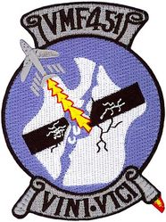 Marine Fighter Attack Training Squadron 501 (VMFAT-501) Heritage
Established as Marine Fighting Squadron 451 (VMF-451) on 15 Feb 1944. Deactivated on 10 Sep 1945. Reactivated in the reserves on 1 Jul 1946. Redesignated Marine Fighter Squadron (All Weather) 451 (VMF(AW)-451) on 1 Jul 1961; Marine Fighter Attack Squadron 451 on 1 Feb 1968. Deactivated on 31 Jan 1997. Redesignated Marine Fighter Attack Training Squadron 501 (VMFAT-501) on 1 Apr 2010-.

Lockheed F-35B Lightning II

