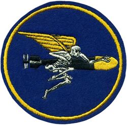 Torpedo Squadron 29 (VT-29)
Established as Escort-Scouting Squadron TWENTY NINE (VGS-29) on 20 Jul 1942 at NAS Norfolk, VA. Redesignated Composite Squadron TWENTY NINE (VC-29) on 1 Mar 1943; Torpedo Squadron TWENTY NINE (VT-29) on 15 Dec 1943. Disestablished on 1 Aug 1945.

Insignia approved by CNO on 6 Oct 1944. USA made schiffli embroidery on wool.

VT-29 Deployments.
10 Oct 1944 - Jan 1945, CVL-28 USS Cabot, CVLG-29, Grumman TBM-1C Avenger, WestPac
7 Apr 1945 – 1945, CVL-28 USS Cabot, CVLG-29, Grumman TBM-1C Avenger

