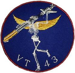 Torpedo Squadron 43 (VT-43)
Established as Torpedo Squadron FORTY THREE (VT-43) on 9 Aug 1945. Disestablished on 17 Jun 1946.
