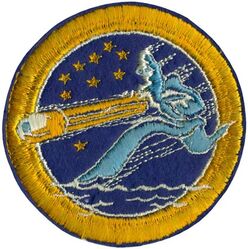 Torpedo Squadron 81 (VT-81)
Established as Torpedo Squadron EIGHTY ONE (VT-81) on 1 Mar 1944. Redesignated Attack Squadron FOURTEEN A (VA-14A) on 15 Nov 1946; Attack Squadron ONE HUNDRED THIRTY FIVE (VA-135) (1st VA-135) on 2 Aug 1948. Disestablished on 30 Nov 1949. 

Insignia approved by CNO on 3 Jul 1944. US made, schiffli embroidery.

23 Aug 1944-31 Aug 1944, CV-19 USS Hancock, CVG-81, Grumman TBM-1C/1D Avenger, WestPac
10 Nov 1944-13 Mar 1945, CV-18 USS Wasp, CVG-81, Grumman TBM-1C/1D Avenger, WestPac
15 Jun 1946-29 Jun 1946, CV-37 USS Princeton, CVG-81,	Grumman TBM-3/3E Avenger, WestPac
3 Jul 1946-15 Apr 1947, 	CV-37 USS Princeton, CVG-81, Grumman TBM-3E/3Q Avenger, WestPac

Stations. NAS Quonset Point, RI. 1 Mar 1944; NAAF Martha’s Vineyard, MA. 1 Mar 1944; NAAF Boca Chica, FL. 20 Apr 1944; NAAF Otis Field, Camp Edwards, MA.  10 May 1944; NAS San Diego, CA. 10 Aug 1944; NAS Puunene, TH. 1 Sep 1944; NAS Pasco, WA. 13 May 1945; NAAF Sanford, ME, 31 Jul 1945; NAS Quonset Point, RI. 15 Sep 1945; NAS San Diego, CA. Jun 1946

