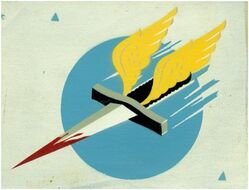 Torpedo Squadron 87 (VT-87)
Established as Torpedo Squadron EIGHTY SEVEN (VT-87) on 1 Jul 1944. Disestablished on 2 Nov 1945.

Insignia approval date unknown. US made, silkscreen on canvas.

Deployments.
Nov 1944-31 Dec 1944, CV-15 USS Randolph, CVG-87, Grumman TBM-3 Avenger, WestPac 
17 May 1945-3 Jul 1945, CV-14 USS Ticonderoga, CVG-87, Grumman TBM-3 Avenger, WestPac
19 Jul 1945-5 Oct 1945, CV-14 USS Ticonderoga, CVG-87, Grumman TBM-3 Avenger, WestPac
9 Oct 1945-28 Oct 1945, CV-14 USS Ticonderoga, CVG-87, Grumman TBM-3 Avenger, WestPac

