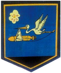 Torpedo Squadron 92 (VT-92) 
Established as Torpedo Squadron NINTY TWO (VT-92) on 1 Dec 1944. Disestablished on 18 Dec 1945. 

Grumman TBM-3E Avenger, 1944-1945

Insignia approved by CNO on 23 Mar 1945. USA made, painted on canvas.

