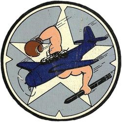 Torpedo Squadron 94 (VT-94)
Established as Torpedo Squadron NINETY FOUR (VT-94) on 15 Nov 1944. Disestablished on 7 Nov 1945.

Grumman TBM-3E Avenger
 
The insignia was approved 5 Mar 1945.

