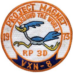 Oceanographic Development Squadron 8 (VXN-8) RP-3D PROJECT MAGNET
Established as Oceanographic Air Survey Unit (OASU) on 1 Jul 1965; Resdesignated Air Development Squadron EIGHT (VX-8) on 1 Jul 1967; Oceanographic Development Squadron Eight (VXN-8) on 1 Jan 1969. Disestablished on 1 Oct 1993.

Project Magnet was a major geomagnetic survey effort from 1951 through 1994. The project originated in the USN Hydrographic Office, renamed the USN Oceanographic Office (NAVOCEANO), supporting world magnetic modeling and charting. The project used aircraft flying magnetic surveys worldwide. Additional magnetic data were collected with geophysical survey ships in conjunction with other projects for combination into final products. Data was used to support navigation of ships and aircraft and to meet Naval requirements as well as scientific research.
The project aircraft were operated by several special Navy flight organizations but for most of the project's span by Oceanographic Development Squadron Eight (VXN-8. Civilian scientists from the Oceanographic Office were assigned to the missions for data collection. A variety of specially modified aircraft capable of long flights were used. The aircraft were notable for the international orange and white livery and the authorized use of cartoon characters, Roadrunner being one and the last used, on their fuselages. The missions required use of civilian facilities, often in remote areas, where no military ones were available thus drawing attention in places where naval aircraft were not ordinarily seen. The missions, structured to last two months, were flown all over the world.

