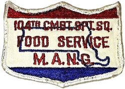 104th Combat Support Squadron Food Service
Hat patch.
