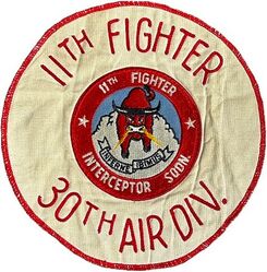 11th Fighter-Interceptor Squadron William Tell 1961
Chain stitched with regular unit patch sewn on. Back patch sized.
