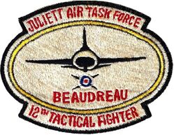 12th Tactical Fighter Squadron Air Task Force Juliett
Air Task Force= PACAF's designation for flights in the late 50s to early 60s. F-100 era, Japan made.
