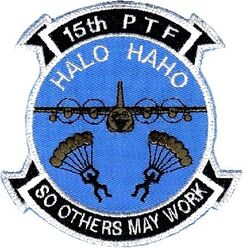 15th Physiological Training Flight Morale
HALO= High Altitude-Low Opening. 
HAHO= High Altitude-High Opening
Japan made.
