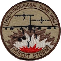 1708th Bomb Wing (Provisional) Operation DESERT STORM 1991
Composed of B-52Gs from 379th Bomb Wing, Wurtsmith AFB, MI; 2nd Bomb Wing, Barksdale AFB, LA; 42nd Bomb Wing, Loring AFB, ME; 93rd Bomb Wing, Castle AFB, CA; 416th Bomb Wing, Griffiss AFB, NY.
Keywords: desert