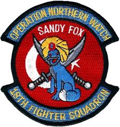 18th Fighter Squadron Operation NORTHERN WATCH 2000
Original TDY patch, remade in Turkey when first order ran out.
