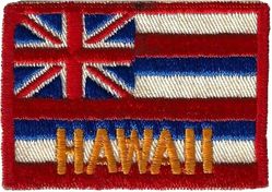 199th Fighter-Interceptor Squadron Hawaii Flag
The HANG have traditionally worn the Hawaiian flag on their left shoulder. Unit issued. 
