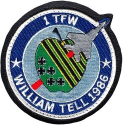 1st Tactical Fighter Wing William Tell Competition 1986
Sewn to Naugahyde as used.
