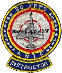 20th Tactical Fighter Training Squadron F-4F Advanced Weapons Instructor Course Instructor
German aircrew trained by USAF aircrew. Thai made circa 1973.
