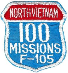23d Tactical Fighter Wing 100 Missions F-105 North Vietnam
US made patch sold at McConnell BX for purchase by those that wanted additional patches.
