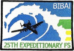 25th Expeditionary Fighter Squadron 
Deployed to Andersen AFB, Guam. Biba is Guamanian for "Hurray".  Korean made.
