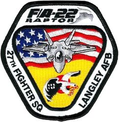 27th Fighter Squadron F/A-22 
Made by company to denote first delivery to the 27 FS. Very soon after, the F/A-22A was redesignated the F-22A.

