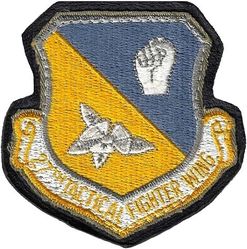 27th Tactical Fighter Wing 
Sewn to leather, as used.
