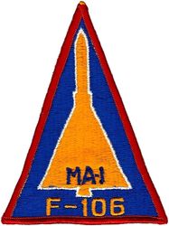 318th Fighter-Interceptor Squadron F-106 MA-1
MA-1 was the fire control system for the F-106. Patch modified from existing crew chief design by adding a red merrowed border and MA-1.
