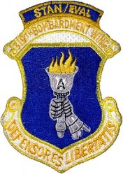 319th Bombardment Wing, Heavy Standardization/Evaluation 
Korean made separate tab sewn to standard US made wing patch.
