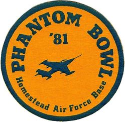 31st Tactical Fighter Wing F-4 Phantom Bowl 1981
Printed on cloth.
