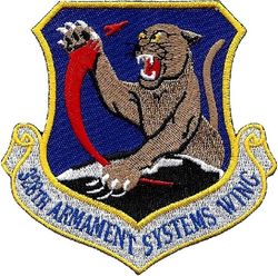 328th Armament Systems Wing
The Air to Air Missile Systems Wing was activated at Eglin in Jan. 2005 as part of the Air Force Materiel Command (AFMC) Transformation, in which the command replaced its traditional program offices with wings, groups, and squadrons. Inactivated in Sep. 2007.
