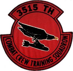 3515th Combat Crew Training Squadron
On 7 August 1950, during the Korean War, the 3511th Combat Crew Training Group was established as part of the 3510th PTW to train crews for the B-29 Superfortress. On 11 June 1952 the pilot training wing was redesignated as the 3510th Flying Training Wing (Medium Bomber), and again in October 1954 (to reflect more accurately its actual mission) to the 3510th Combat Crew Training Wing. The 3515th was one of the assigned units. Flocked patch circa 1954.
