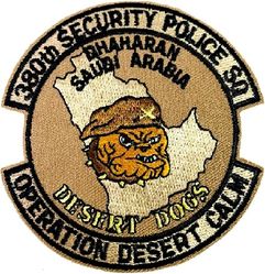 380th Security Police Squadron Operation DESERT CALM 1991
Saudi machine made.
Keywords: Desert