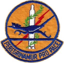 390th Missile Maintenance Squadron
Translation: PEREGRINAMUR PRO PACE = We Travel For Peace 
