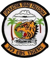 393d Expeditionary Bomb Squadron Operation IRAQI FREEDOM 2003
Constituted as 393 Bombardment Squadron, Very Heavy, on 28 Feb 1944. Activated on 11 Mar 1944.  Redesignated as: 393 Bombardment Squadron, Medium, on 2 Jul 1948; 393 Bombardment Squadron, Heavy, on 2 Apr 1966; 393 Bombardment Squadron, Medium, on 1 Dec 1969.  Inactivated on 30 Sep 1990.  Redesignated as 393 Bomb Squadron on 12 Mar 1993. Activated on 27 Aug 1993-.
