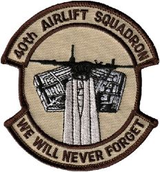 40th Airlift Squadron Morale
9-11 memorial patch.
Keywords: Desert