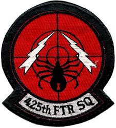 425th Fighter Squadron 
Cut edge, sewn to leather.
