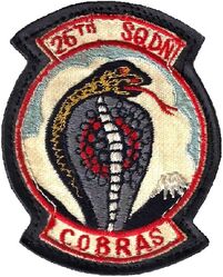 4526th Combat Crew Training Squadron
F-105 training unit. Smaller, Japan made sewn to leather. Circa 1966.
