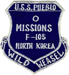 4537th Fighter Weapons Squadron 0 Missions F-105 North Korea
The 4537th deployed WW instructor crews and F-105s to help fill out units deployed for the 1968 Pueblo Crisis. Since North Korea wasn't attacked, 0 missions were flown there. Korean made.
