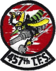 457th Tactical Fighter Squadron
F-4 era, a bit smaller and darker red than F-105 era patch. Plastic backing.
