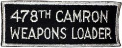478th Consolidated Aircraft Maintenance Squadron Weapons Loader
Hat patch.
